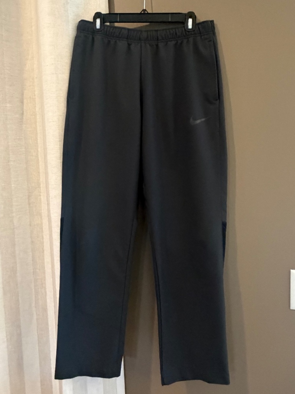 Nike Men's Black Dri-fit Athletic Pants, Gym, Walking, Sporty, Size Large